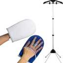 Steamer Hanger Stand with Garment Steamer Ironing Gloves,Garment hanger for steaming clothes,Steam rack for clothes,Handheld garment steamer rack