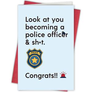 Funny Police Graduation Card, Congrats Graduation Gift for New Police Officer, Hilarious Graduation Card for Police Academy Graduates, Look at You Becoming a Police Officer