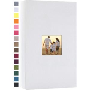 potricher Small Photo Album 4x6 300 Photos Linen Cover Picture Photo Book for Family Wedding Anniversary Baby Vacation (White,300 Pockets)