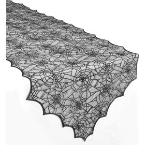 Halloween Table Runner, 72 Inches Long Black Lace Spider Web Table Runner Placemats Netting Backdrop Halloween Decorations Indoor Desk Centerpiece Kitchen Coffee Accessories Farbic Decor Topper Halloween Table Runner, 72 Inches Long Black Lace Spider Web Table Runner Placemats Netting Backdrop Halloween Decorations Indoor Desk Centerpiece Kitchen Coffee Accessories Farbic Decor Topper