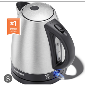 Chefman Rapid-Boil 1.8L Electric Tea Kettle w/ Keep Warm and Tea Infuser - Stainless Steel