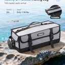 Large Fishing Tackle Bag for Soft Plastic Baits Storage, 20PCS Soft Bait Clear Storage Bag, Fishing Gear Organizer for Weights, Reels & Hooks, 900D Waterproof Oxford Fabric, Grey