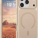 SUPFINE Magnetic for iPhone 17 Pro Max Case (Compatible with MagSafe)(Military Grade Drop Protection)(Camera Protection) Translucent Matte Shockproof Phone Cover,Desert Gold