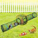 Cat Play Tunnel + Cube(with Three Ways) for Indoor and Outdoor, Kitty Play House, Cat Enclosures, Collapsible Kitty Tent, Kitten Toys Easy to Connect with Kitty Tent2 Tunnels + Cube