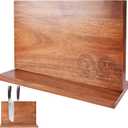 XYJ Magnetic Knife Block Holder Rack Acacia Wood Magnetic Stands with Strong Enhanced Magnets Multifunctional Knife Holder Kitchen Storage Organizer Tool Accessories