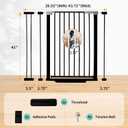Rgqphantom 41" Tall Safety Pet Gate,Adjustable 29.92"-43.71" Wide,No Drilling Pressure Mount Kit,Auto Close Cat Gate Suitable for Stairs,Doorways (Black, 29.92"-43.71")