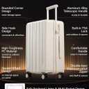 Hanke Upgraded Elite 29 Inch Extra Large Checked Luggage, PC Hard Shell Suitcases with Wheels, TSA Lock, Explosion-Proof Zipper Suitcase for Long Travel Men & Women,Ivory White