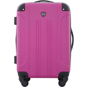 Travelers Club Chicago Hardside Expandable Spinner Luggage, Fuchsia, 22" Carry-On