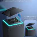 MENEEA Cooling Fan Dust Proof for Xbox Series X Console with Colorful Light Strip,Dust Cover Filter,Rubber Dust Plugs,Low Noise Top Fan with 3 Gears,Cooler&Light Independent Touch Switch, 2 USB Port