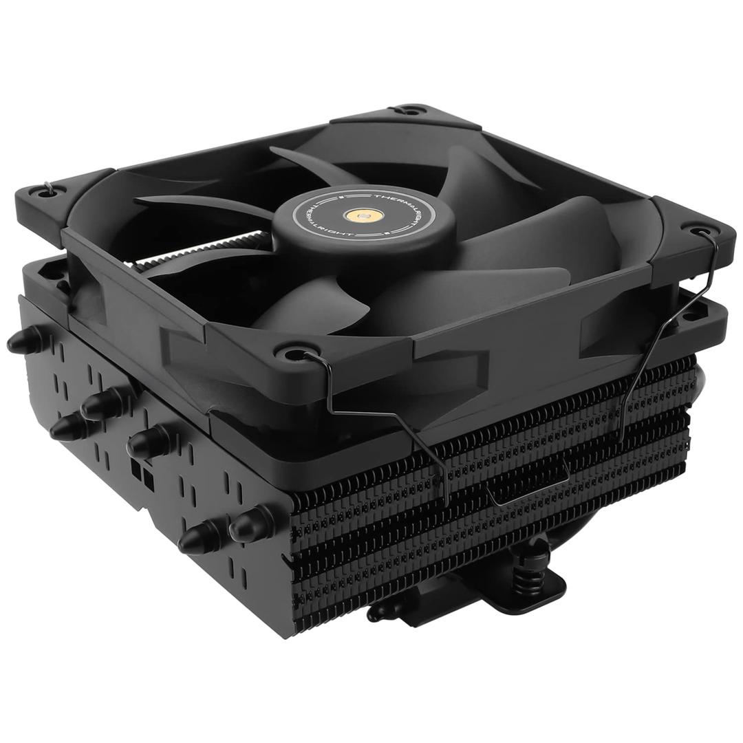 Thermalright SI-100 Black CPU Air Cooler, 6 Heat Pipes, 120mm PWM Quiet Fan CPU Cooler with 2000RPM Speed, for AMD:AM4/AM5/Intel 1150/1151/1200/1700/1851/2011,100mm Hight Low Profile PC Cooling-Black