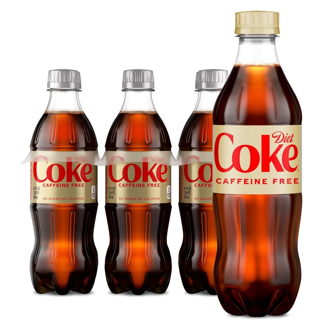 Diet Coke Caffeine Free Soda Soft Drink, 16.9 fl oz, 6 Pack (EXP 12/31/26)