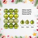 24ct Mini Christmas Balls Ornaments for Xmas Christmas Tree - Small Shatterproof Decor Hanging Ball for Holiday Wedding Party Decoration 1.18 Inch/30mm, Fruit Green