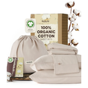 Bedsure 100% GOTS Organic Cotton Sheets, Fair Trade Certified Queen Bedding Set, Eco-Friendly, Soft, 17 inches Deep Pocket Queen Sheet, Sateen Weave Cotton Luxurious Hotel Bed Set, Linen