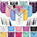 30 Pcs Appreciation Gift for Nurse Women 12 oz Wine Tumbler, Makeup Bag, Keychain, Thanksgiving Christmas Nurse Gift Set