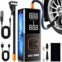 Tire Inflator Portable Air Compressor, 5X Faster Portable Air Pump for Car Tires with Powerful Battery, 180PSI Cordless Air Pump with Digital Pressure Gauge for Cars, Bike & Motorcycle Tires, Ball (Black)