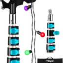 4.318 FT 5-Stage Telescopic Christmas Light Pole with Hook | Lightweight & Sturdy Extension Pole for Hanging String Lights, Holiday Lights, Birdfeeders | Ladder less High Reach Installation Tool