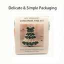 DIY Crochet Christmas Tree Kit – Handmade Holiday Decoration Set, Parent-child activities craft kit, Tree Bow Pearl Embellishment, Cross-stitch by hand, Festive decorations (Multicolour) (Green & White)