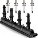 UF669 Ignition Coil Pack and 4 Platinum Spark Plugs 2667 Compatible with 2011-2020 Chevrolet Chevy Cruze Limited Sonic Trax Volt Cadillac ELR Buick Encore L4 1.4L