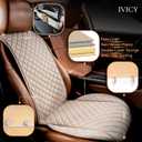 IVICY Faux Linen Front Car Seat Cover Durable, Non-Slip Seat Protector for Cars 1 Unit, Light Beige
