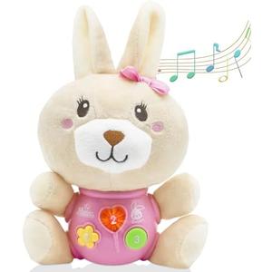 HAPTIME Baby Bunny Toys for 0-12 Months - Baby Easter Basket Stuffers & Gift - Infant Musical Plush Stuffed Animal - Newborn Tummy Time Toy for 0 1 3 6 9 12 18 Months Girls,Set of 2 HAPTIME Baby Bunny Toys for 0-12 Months - Baby Easter Basket Stuffers & Gift - Infant Musical Plush Stuffed Animal - Newborn Tummy Time Toy for 0 1 3 6 9 12 18 Months Girls,Set of 2