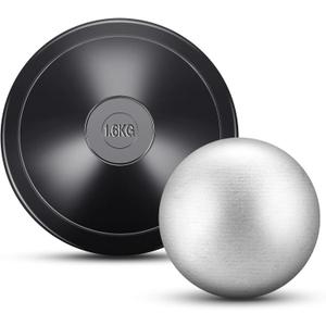 Deekin 2 Pcs Shot Put Rubber Discus Black Ball for School Track and Field Discuses for Outdoor Practice Throwing