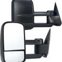 VEVOR Towing Mirrors, Left & Right Pair Set for Chevrolet Silverado (1999-2007)/GMC/Cadillac, Tow Mirror with Plane & Convex Glass, Manual Controlling Telescoping Folding, Four-Way Adjustable, Black