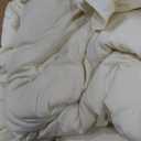 FUANNA Full Size Comforter Sets Cream White, 3 Pieces Ruffle Full Size Bedding Sets, Fluffy Bed in a Bag Full for All Seasons, Shabby Chic Full Bed Set with 1 Lightweight Comforter & 2 Pillowshams