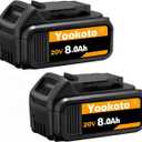 Totoplus Replacement for Dewalt 20V Max Battery: 8.0Ah Lithium Batteries Compatible with Dewalt DCB200 Cordless Power Tools Craft Woodworker Gardening Work 2 Pack