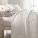 HOMBYS 100% Cotton Muslin Comforter Queen Size 88x88, Lightweight and Breathable Down Alternative Comforter,Soft Gauze Summer Off White Reversible Fluffy Duvet Insert