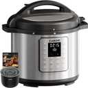 12-in-1 Electric Pressure Cooker 8 Quart, 1200W olla de presion Multi-Cooker with Non-Stick Ceramic Pot, Slow Rice Cooker, Saute, Steamer, Yogurt & Food Warmer, Delay Timer, Silver