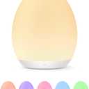 Night Light for Kids, Baby Night Light with 7 Colors Changing Mode & Stepless Dimming, Nursery Night Light BPA Free,Rechargeable Egg Night Light for Breastfeeding 1h Timer & Touch Control