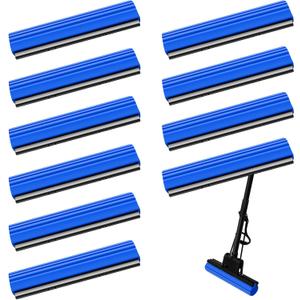 Willinglong 10 Pcs Roller Mop Refill Bulk Absorbent PVA Sponge Mop Head Replacement for Home Bathroom Business Garage Kitchen Cleaning (Blue)