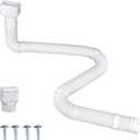 16.5ft Long Gutter Downspout Extensions, Downspout Extender Drainage Pipe for 2"3" and 3"4" Downspout, Outside Diameter 3.1 Inches, Pipe Stretched Length 16.5ft (White-1 pack)