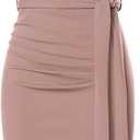 GRACE KARIN Women's Wear to Work Sleeveless Ruched Bodycon Office Pencil Midi Dresses with Belt, Size 8
