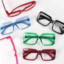 Eyekepper 6 Pack Huge Oversized Reading Glasses Women, Metalless Blue Light Blocking Computer Readers Screwless Spring Hinges, +.