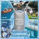KEOHOLI 4 Packs Universal Pool Step Weights 500D PVC 10L Waterproof Bags for Swimming Pool Ladder Weights Above Ground Pools Sand Bags Pool Stair Weights for Pool Steps, Easy&Quick Fill Sand (Grey)