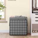 SONGMICS 29 Gal. (110L) Laundry Basket, Laundry Hamper, Collapsible Clothes Hamper, Removable and Washable Liner, Metal Wire Frame, for Bedroom Bathroom, Black and Gray ULCB111G01