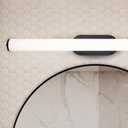 Agate Beach LED Vanity Light, 35-Inch Black Finish with Glossy White Shade, Damp Rated Modern Wall Lighting for Bathroom and Powder Room