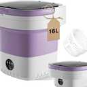 16L Portable Washing Machine, Foldable Small Washer with Spin Basket Laundry Machine, 3 Cleaning Modes Suitable for Underwear Baby Small Clothes, Foldable Design Ideal for Hotel Camping Apartment Home