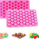 2 Pcs Heart Silicone Molds Non-Stick Food Grade Reusable Silicone Baking Mold, for Jelly,Candy, Chocolate Making Supplies