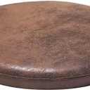 MOODMUSE Round Chair Cushion,Leather Seat Pad for Round Chairs,12/14/16/18 Inch Round Seat Cushions,Memory Foam Chair Cushion,Waterproof and Removable Cover(Olive Brown,45cm/18in)