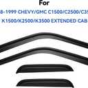 Window Visors Rain Guards for 1988-1999 Chevy/GMC C1500/ C2500/C3500/ K1500/ K2500/ K3500 Extended Cab, Out-Channel Window Vent Wind Deflectors Visors Shades