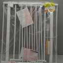 keny 29"-42.5" Baby Gate for Stairs, Auto Close Safety Dog Gate, Pressure Mounted Easy Walk Through Pet Gate for Doorways, Durable Stair Gate, 30" Tall, White