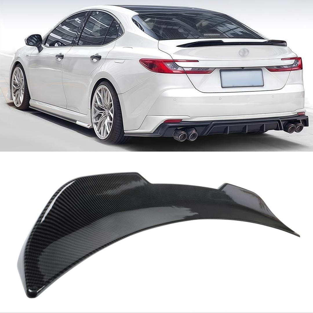Rear Spoiler Compatible with 2025 2026 Toyota Camry, PSM Style Trunk Exterior Tail Deck Lid Wing Duckbill Lip Splitter (Carbon Fiber Pattern)