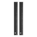 HARFINGTON 2pcs Cutting Rulers 30cm Metric Aluminum Alloy Straight Ruler Thickening Frosted Measure Ruler with Non-Slip Sponge Backing for Architects Artists Designers Classroom Office, Black