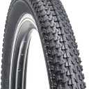 Hycline Bike Tire,20/24/26/27.5 Inch Folding Replacement Tire for MTB Mountain Bicycle-Black/Skinwall