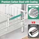 Dish Drying Rack, 2 Tier Dish Racks for Kitchen Counter, Compact Dish Drainer Rack, Detachable Dish Rack with Drainboard, Utensil Holder, Cup Holder for Small Space - White