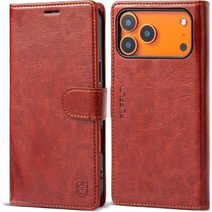 Wallet Case for iPhone 17 Pro Max with Credit Card Holder,PU Leather Folio Flip Kickstand Protective Shockproof Cover for Apple 17 Pro Max Phone Case (Brown, for iPhone 17 Pro Max - 6.9'')