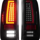 Tail Lights Compatible with Ford F250 F350 F450 F550 Super Duty 2008-2016, LED Tube Rear Brake Lamp Taillights Assembly, Black Housing Smoked Lens