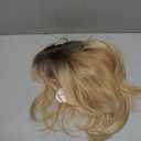 Ladies wig Brown Synthetic Wigs for Women Shoulder length Hair Natural Wig with Bangs Straight Dark Brown Wig Daily Use Heat Resistant Fiber (LC242-1)